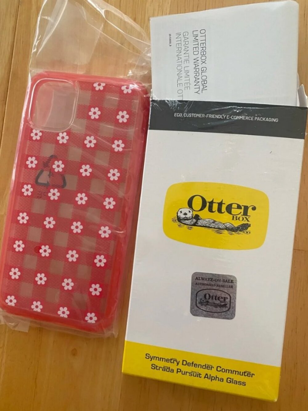 OtterBox Symmetry Series Pink Floral Check Phone Case
